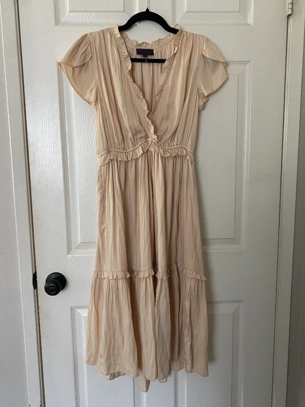 Hale Bob | Ruffle Midi Dress in Champagne - Picture 3 of 12